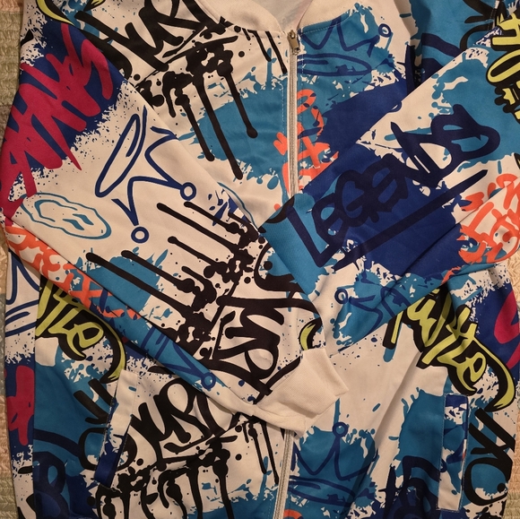 HONDYNASTY brand clothing multicolored zipper jacket. - Picture 2 of 4